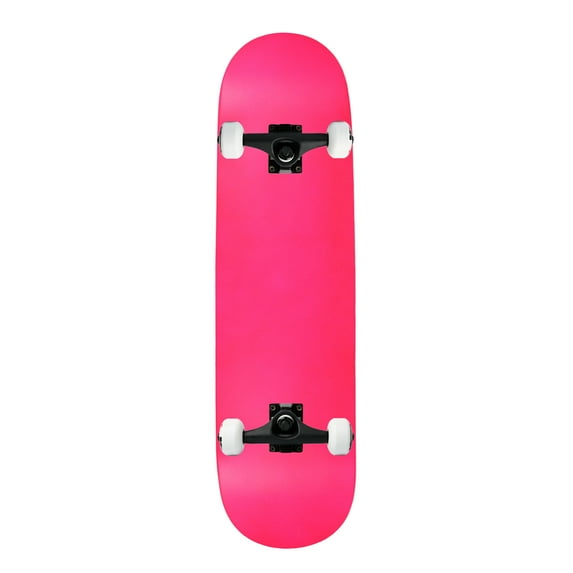 moose complete skateboard neon pink 7.75" black/white assembled