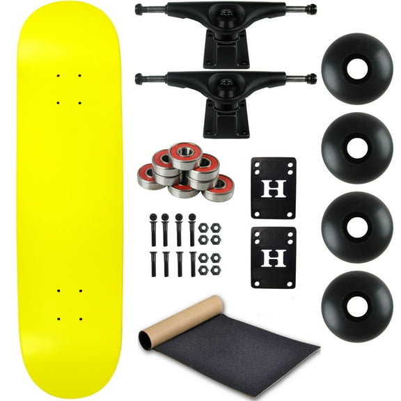 moose complete skateboard neon yellow 8.0" black/black
