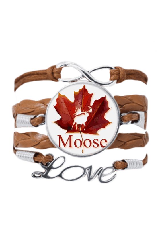 moose outline maple bracelet chain ornament wristband