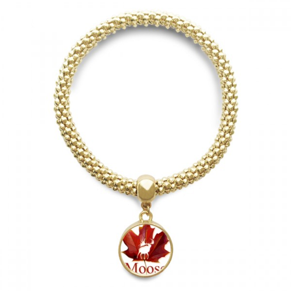moose outline maple en chain bracelet pendant jewelry hand ornament