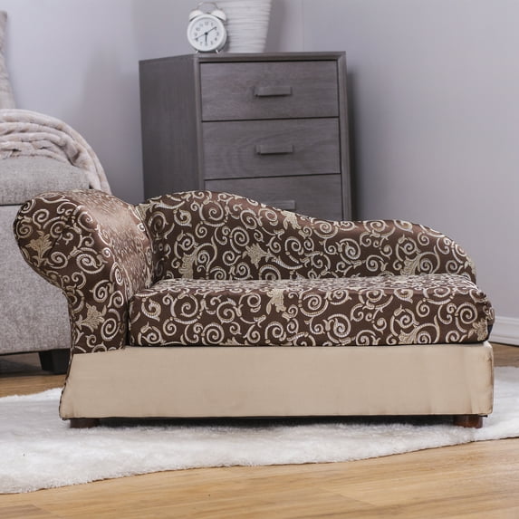 moots Cleopatra Chaise Lounge Pet Bed, Brown, Medium