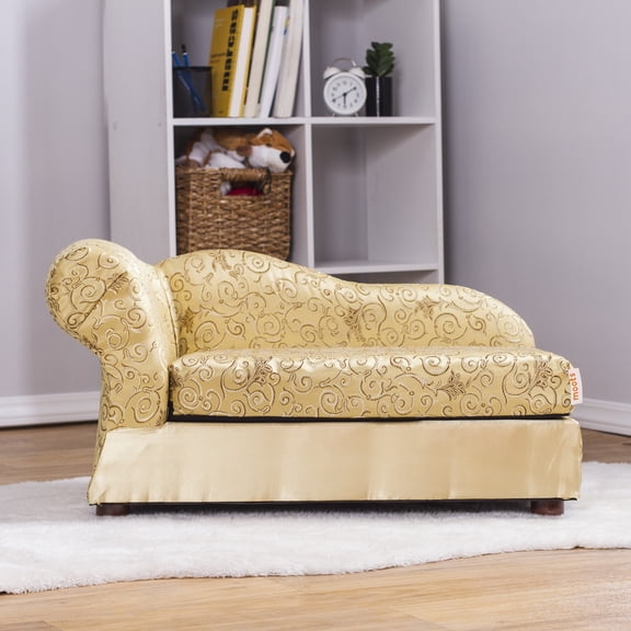 moots Cleopatra Chaise Lounge Pet Bed, Metallic Gold, Medium