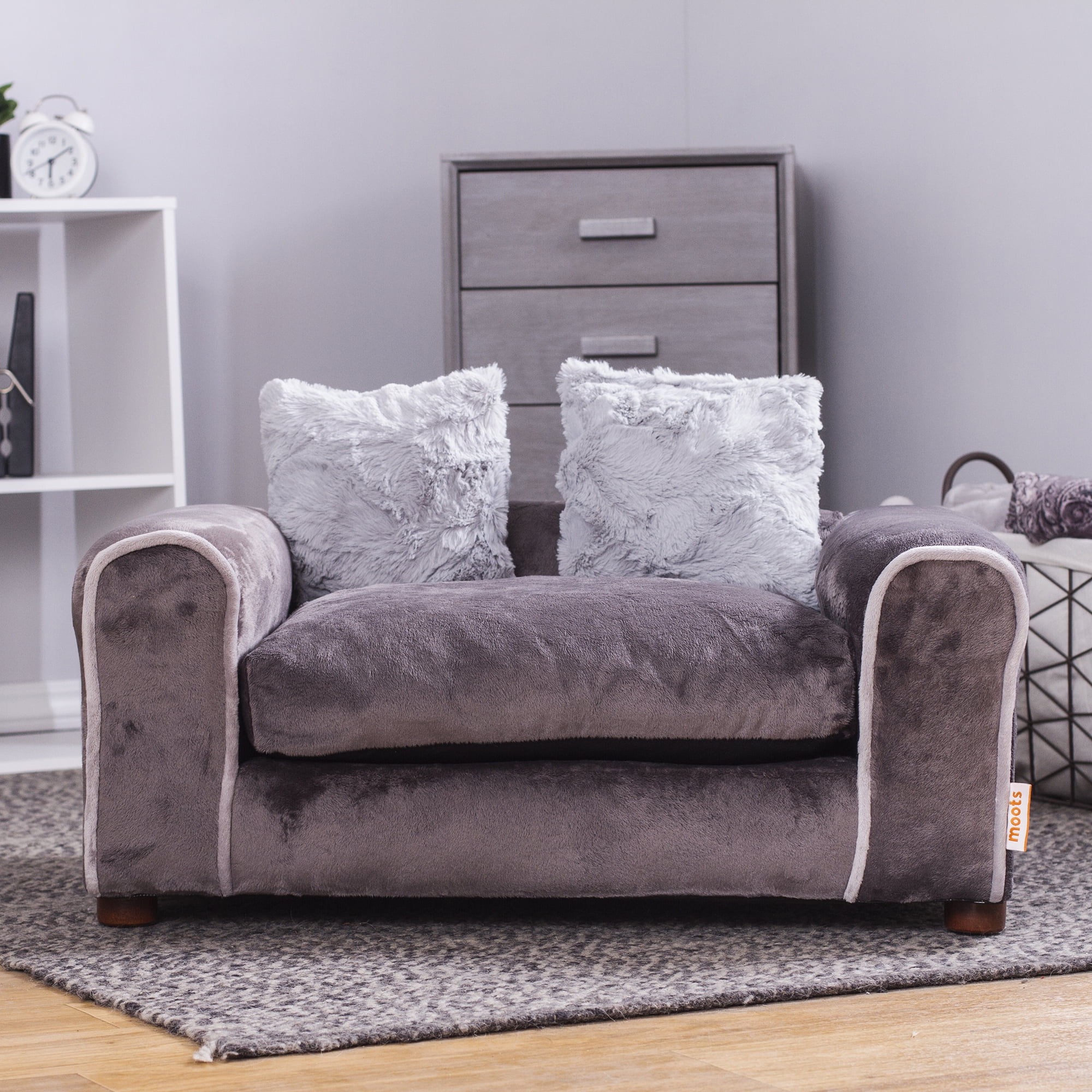 Charcoal Medium Orthopedic Elevated Pet Sofa with Memory Foam