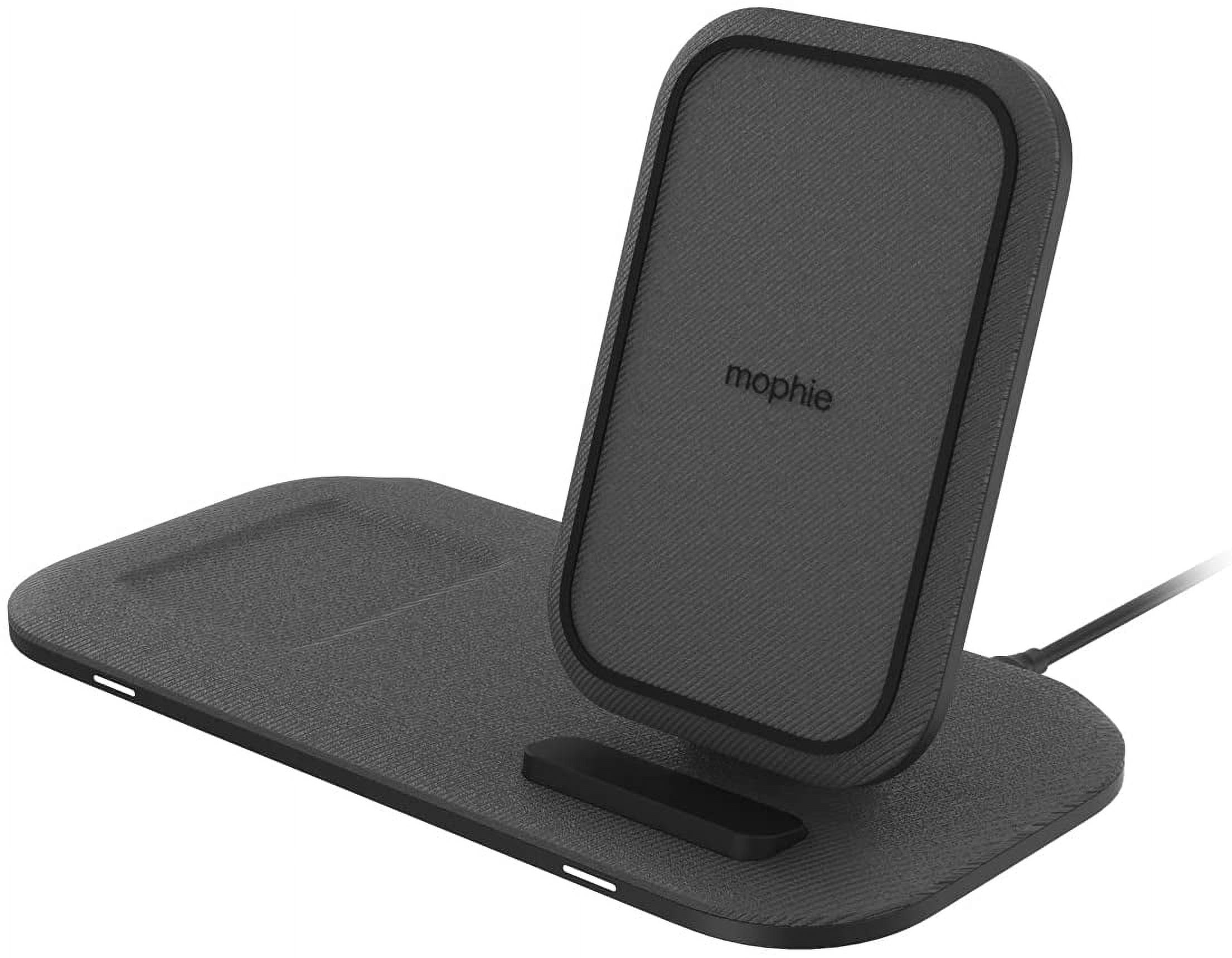 mophie wireless charging stand+ Wireless charging stand and pad with USB-A port. for AirPods Apple Watch iPhone Samsung Galaxy Qi-enabled Devices