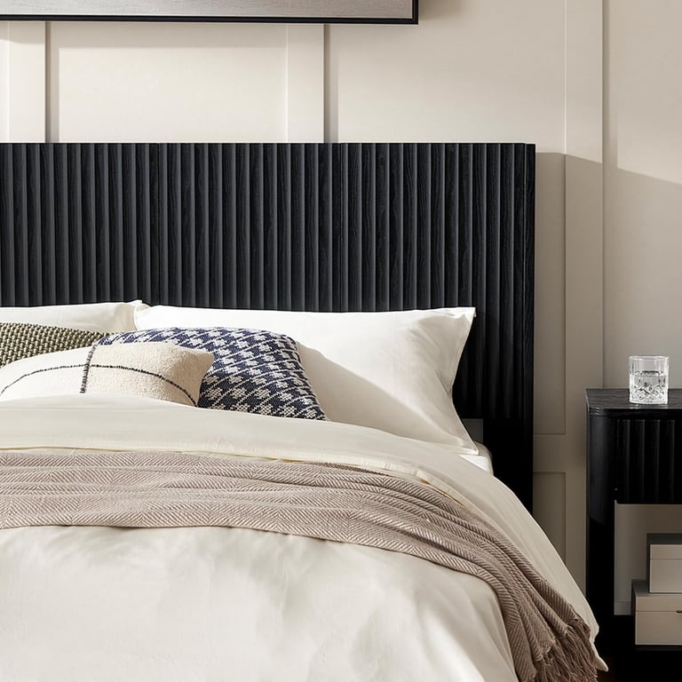 Mopio, Brooklyn King Size Black Headboard, 80.8 inches wide wall
