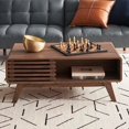 thumbnail image 1 of mopio Ensley Coffee Table, Mid Century Modern Table with Storage, Farmhouse Wood Coffee Table for Living Room Fluted (Walnut), 1 of 9