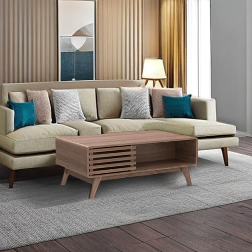 mopio Ensley Coffee Table with Storage, Mid Century Modern, Farmhouse ...
