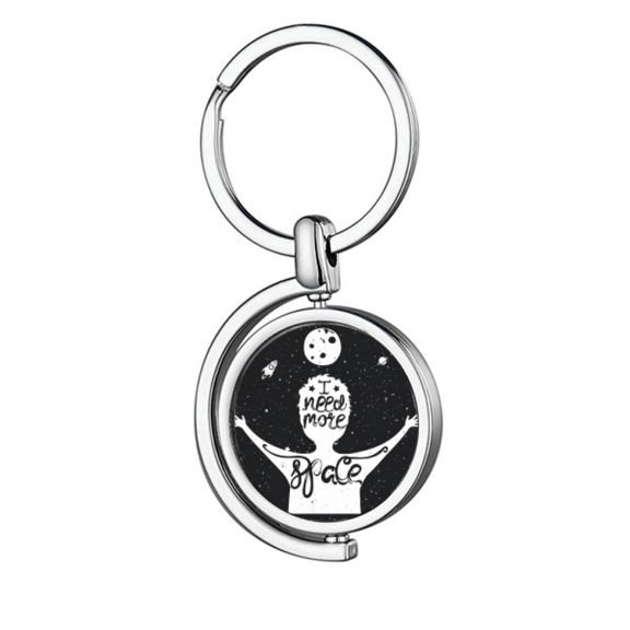more spblack white quote rotating keychain metal keyring holder