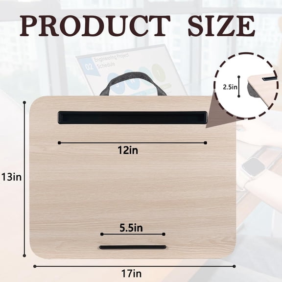 moredtich Lap Desk Portable Laptop Desk Fits to 16\u201C Laptops with Tablet Slot Built-in Cushion Great for Home & Office Lap Desk with Cushion (Black Medium)