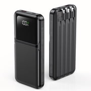 morfec Portable Charger with Built in Cables, 20000mAh Power Bank, 22.5W PD Fast Charging, 5 Outputs & 3 Inputs Travel Essential Battery Pack for iPhone Samsung