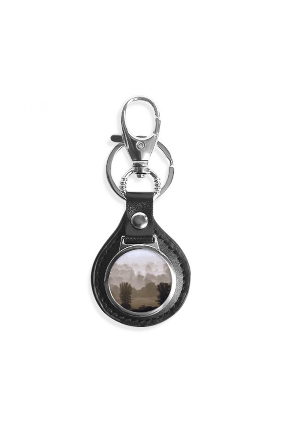 morning grassland fog sun key link chain keyholder finder hook metal