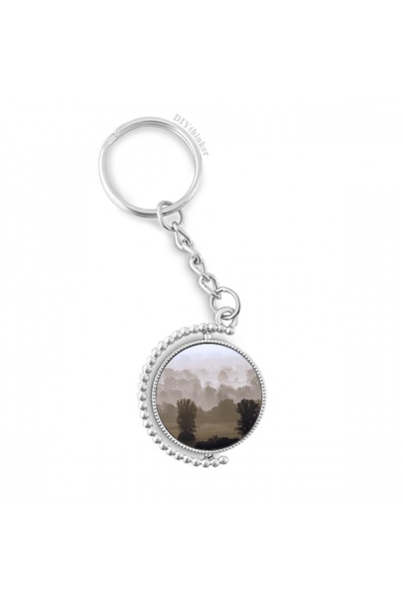 morning grassland fog sun rotatable keyholder disc accessories chain clip