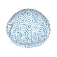 thumbnail image 1 of moroccan pattern Shower Cap, Double Layers Shower Cap Rreusable Waterproof, Elastic Bathing Hair Hat for Women, Washable Hair Cap for All Hair Lengths, 1 of 5