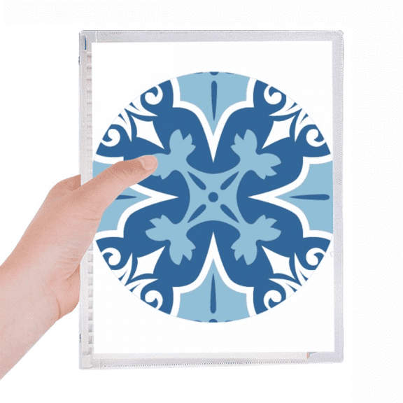 morocco decorative flower blue ilustration notebook loose diary refillable journal statiry