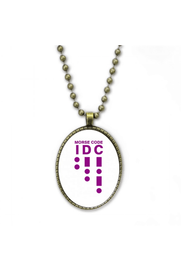 morse code care dot-line representation necklace vintage chain bead pendant jewelry collection