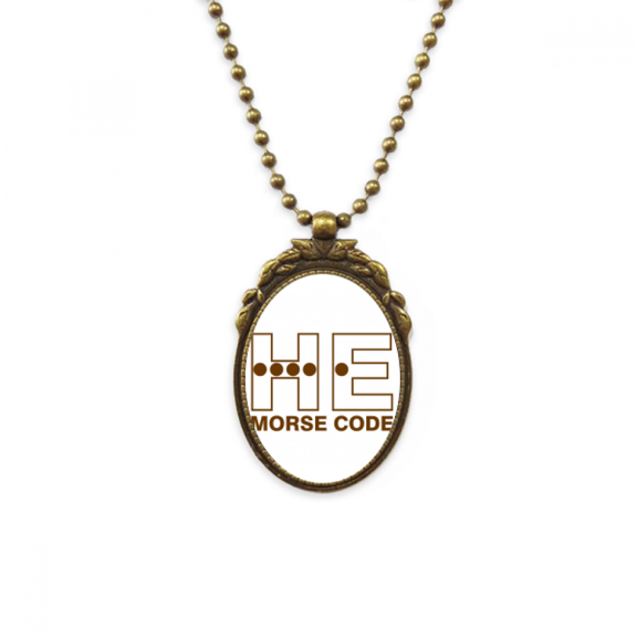 morse code he point-line expressions antique necklace vintage bead pendant keychain