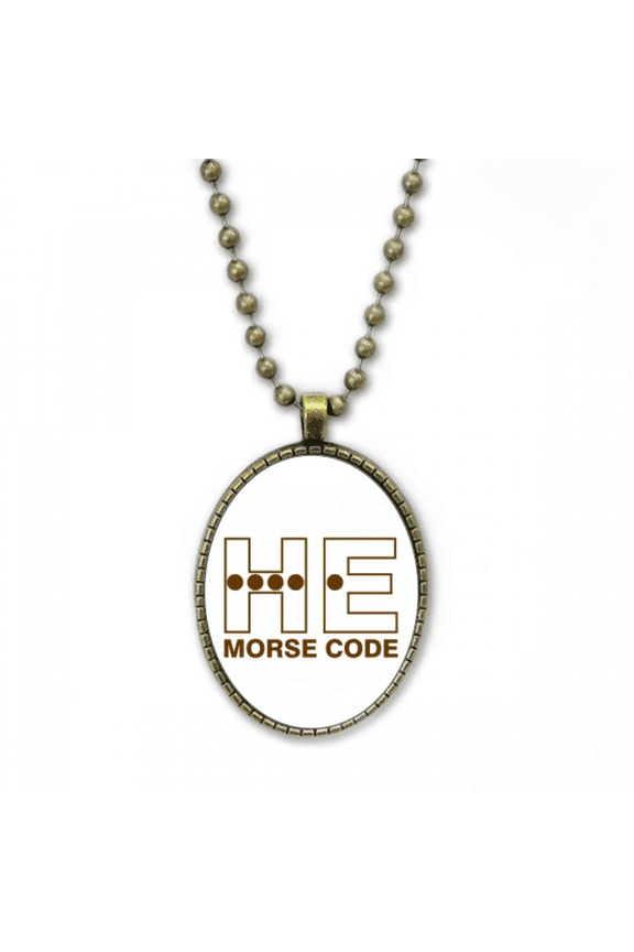 morse code he point-line expressions necklace vintage chain bead pendant jewelry collection