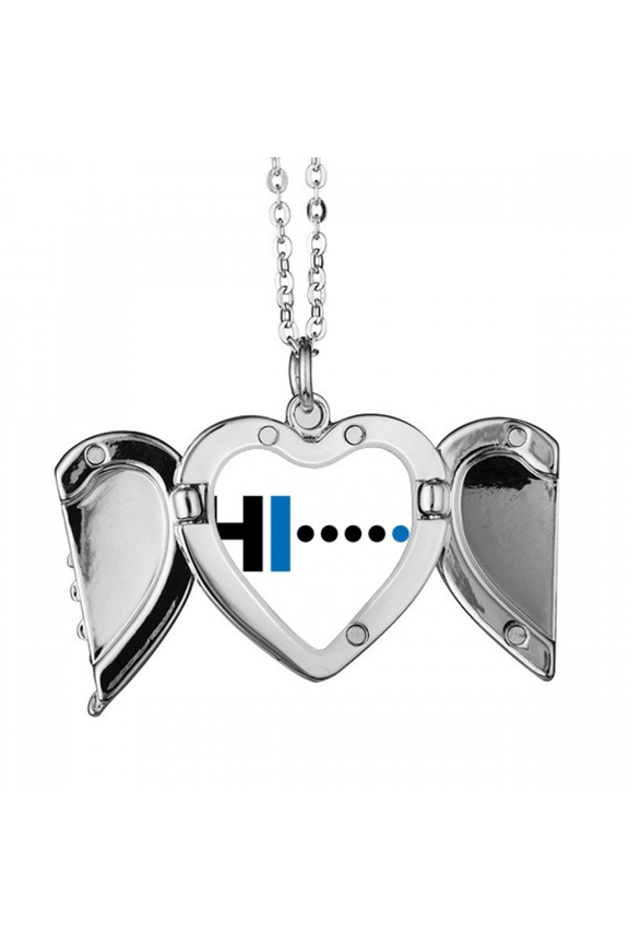 morse code hello dot line expression angel wings necklpendant fashion