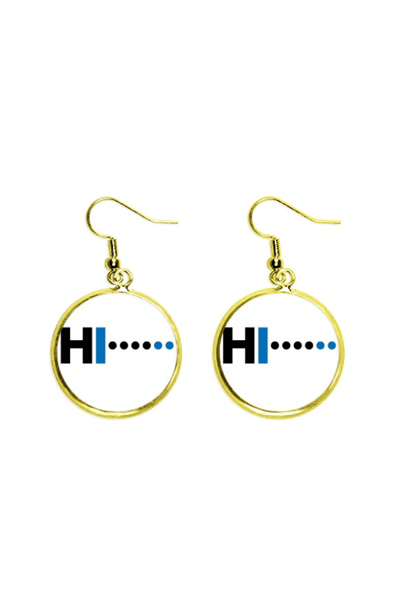 morse code hello dot line expression earring dangle en drop earring jewelry woman