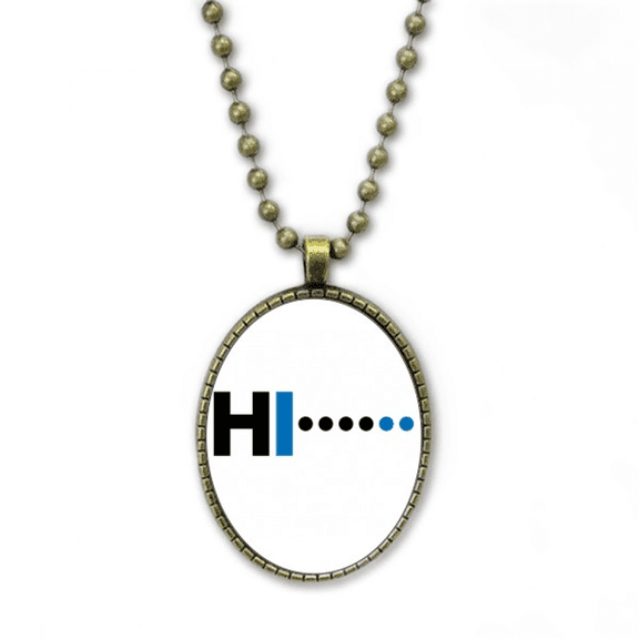 morse code hello dot line expression necklace vintage chain bead pendant jewelry collection