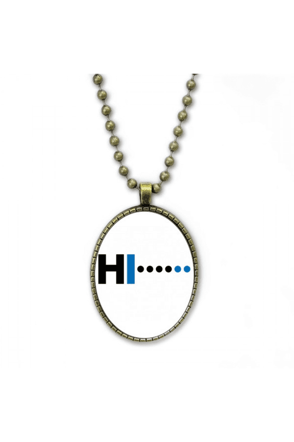 morse code hello dot line expression necklace vintage chain bead pendant jewelry collection