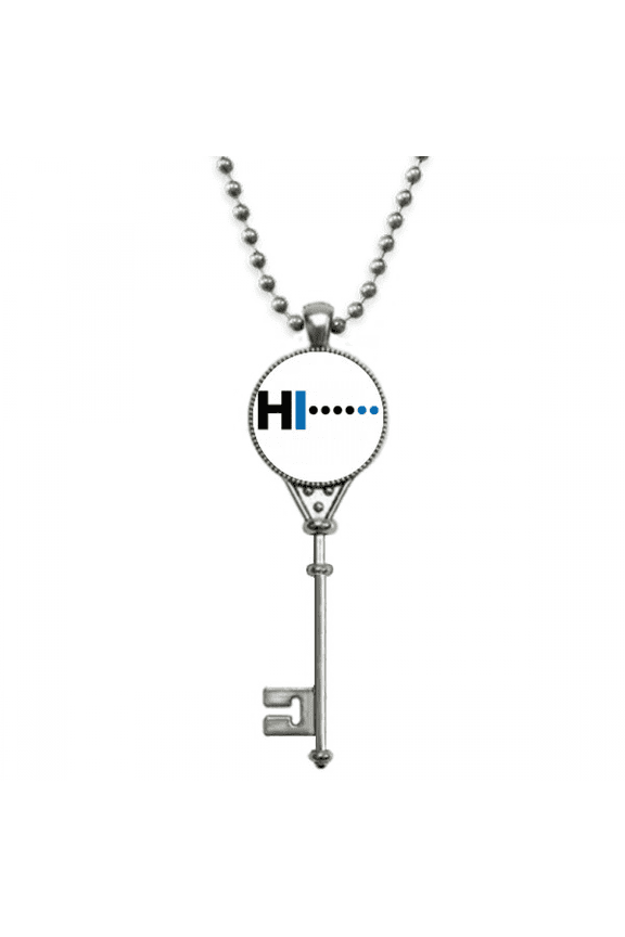 morse code hello dot line expression pendant vintage necklsilver key jewelry