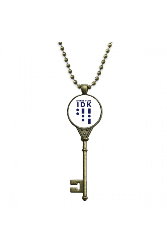 morse code know dot-line expression key necklace pendant tray embellished chain