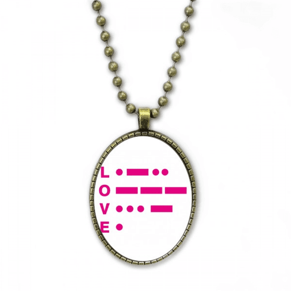 morse code love point line expression necklace vintage chain bead pendant jewelry collection