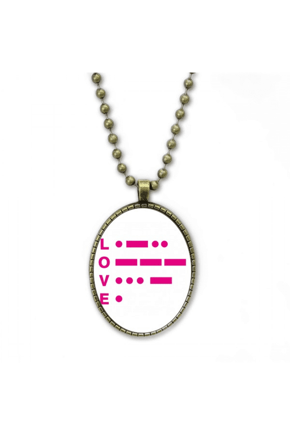 morse code love point line expression necklace vintage chain bead pendant jewelry collection