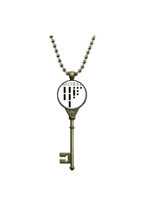 morse code point-line representation key necklace pendant tray embellished chain