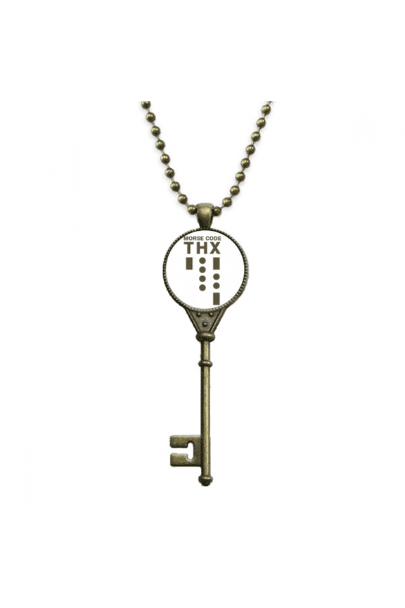 morse code thank-you dot-line expression key necklace pendant tray embellished chain
