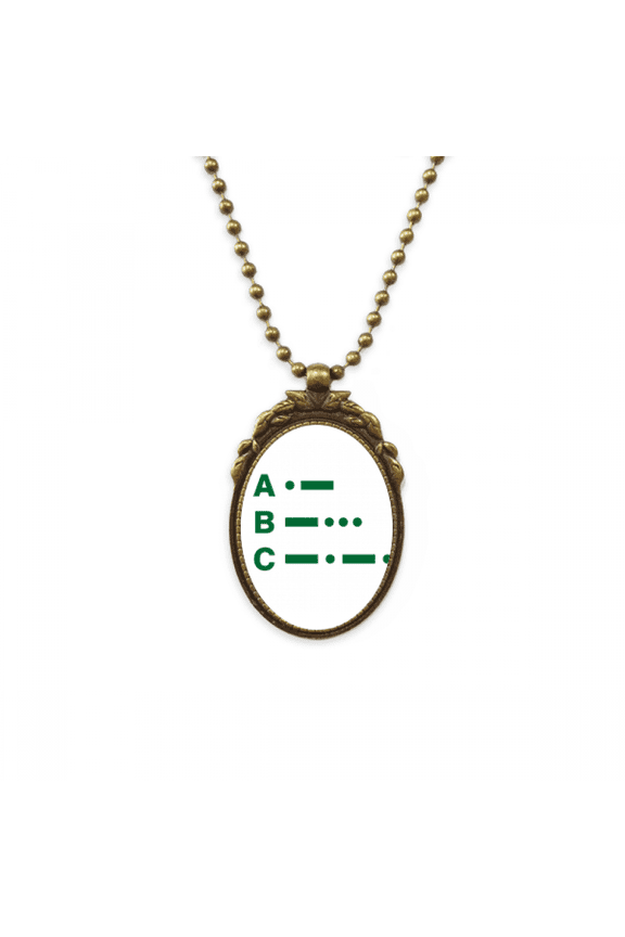 morse code two point line representation antique necklace vintage bead pendant keychain