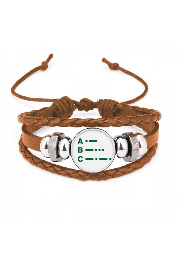 morse code two point line representation bracelet wristband leather jewelry ornament