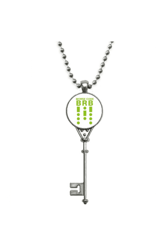 morse's code will back art deco fashion pendant vintage necklsilver key jewelry