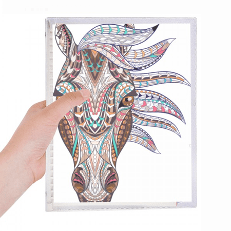 mosaic style colorful horse design notebook loose diary refillable journal statiry