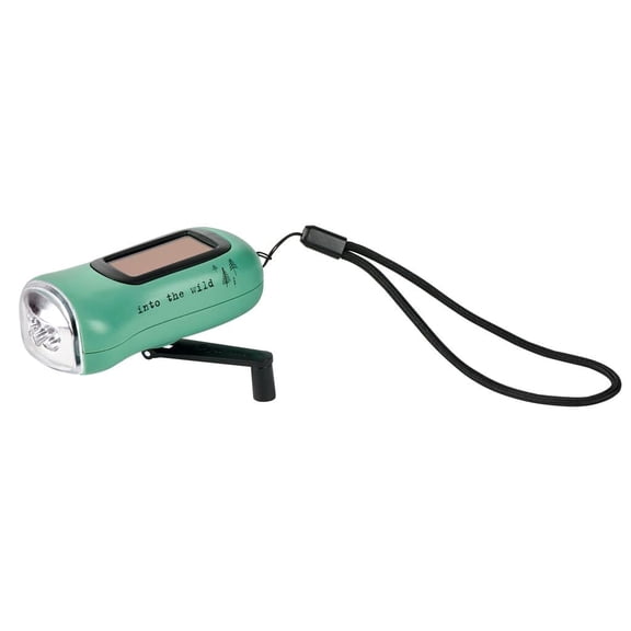 moses. Fernweh Dynamo Solar Flashlight, Rechargeable Battery Torch with Hand Crank and Solar Pa