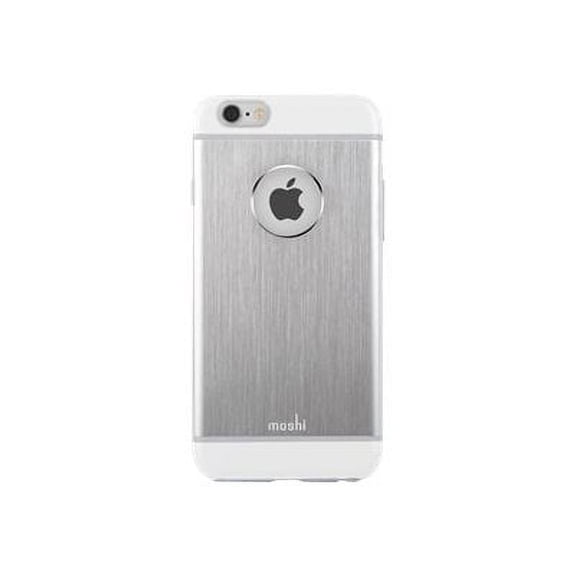 moshi iGlaze Armour - Back cover for cell phone - aluminum, polycarbonate - jet silver