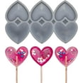 thumbnail image 1 of mostsom 2pcs/lot Love Heart Lollipop Silicone Mold Chocolate Cheese Candy Mould Cake Decorating Tools (C_ Love Heart), 1 of 7