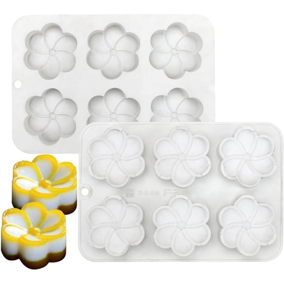 mostsom Silicone Cake Chocolate Mold Silicone Baking Pan Mold for DIY Flower Cake Mousse Dessert 3D Mould for Candy Fondant Soap Cupcake Jelly (Flower E_8.56x5.68x0.92inch)