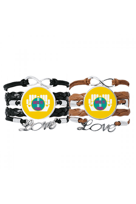 mother loves gentle strong bracelet hand strap leather wristband double set