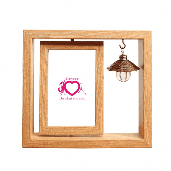 motivation constellation ca cancer Wooden Rotating Picture Photo Frame 4x6