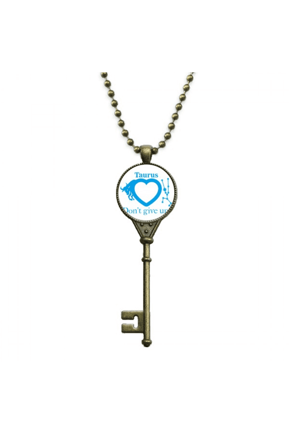 motivation constellation love taurus key necklace pendant tray embellished chain