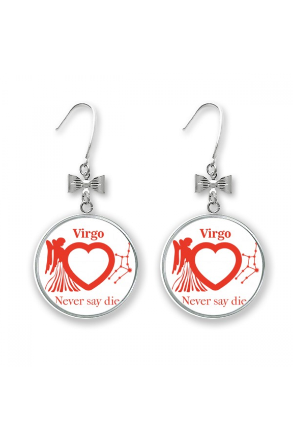 motivation constellation love virgo bow earrings drop stud pierced hook