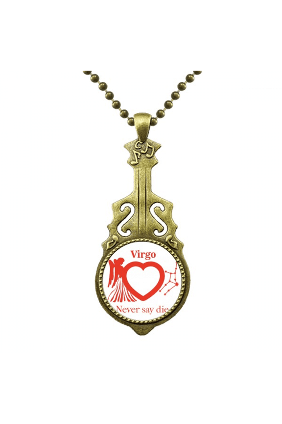 motivation constellation love virgo necklace antique guitar jewelry music pendant