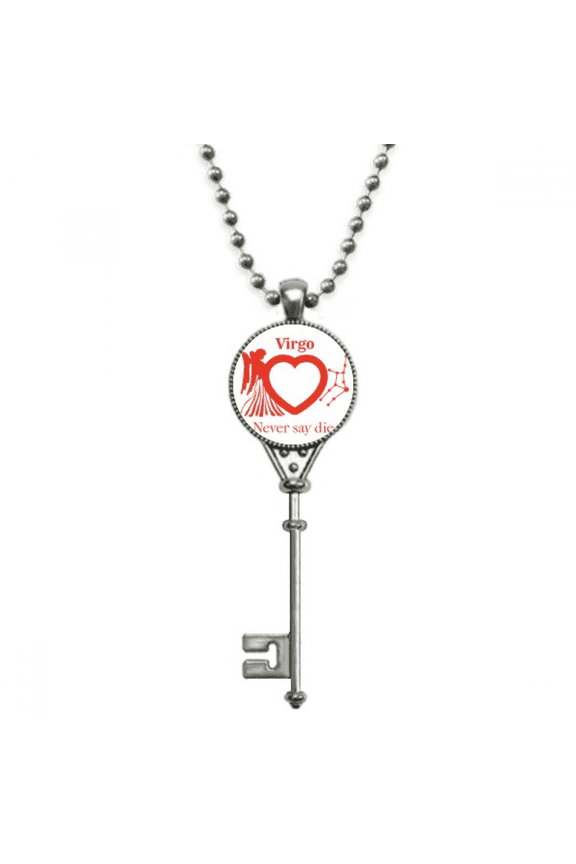 motivation constellation love virgo pendant vintage necklsilver key jewelry