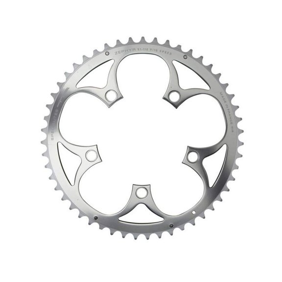 motodak Spcialits TA Zephyr Compact 5-Arm 110pcd 9/10 Speed Chainring, Outer Outer 51t Silver
