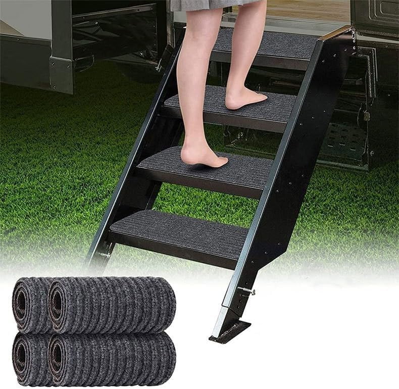 motoparty RV Step Covers 4 Pack Upgrade RV Step Rug for Mobile Home