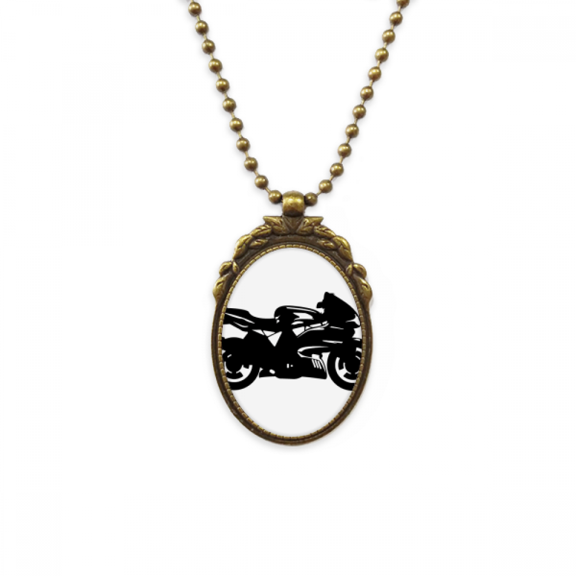 motorcycle mechanical black illustration antique necklace vintage bead pendant keychain