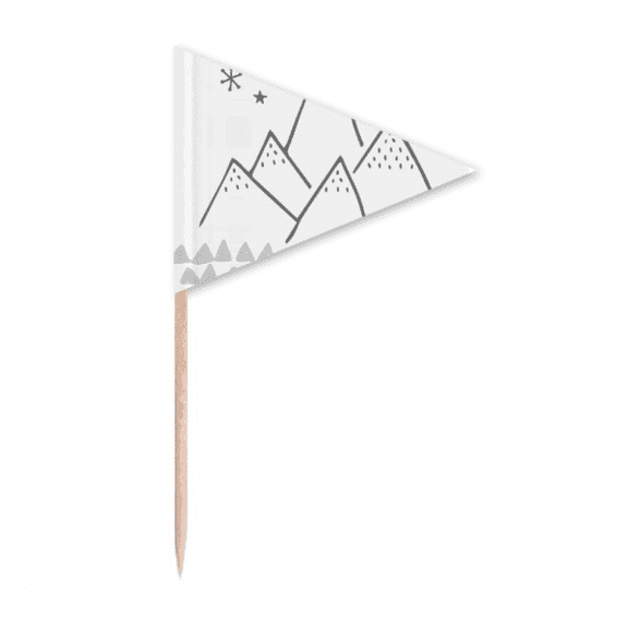 mountain grass star pattern Toothpick Triangle Cupcake Toppers Flag