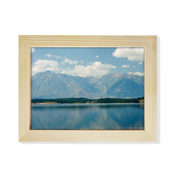 mountain river reflection cloud desktop photo frame picture art decoration painting 6x8 inch